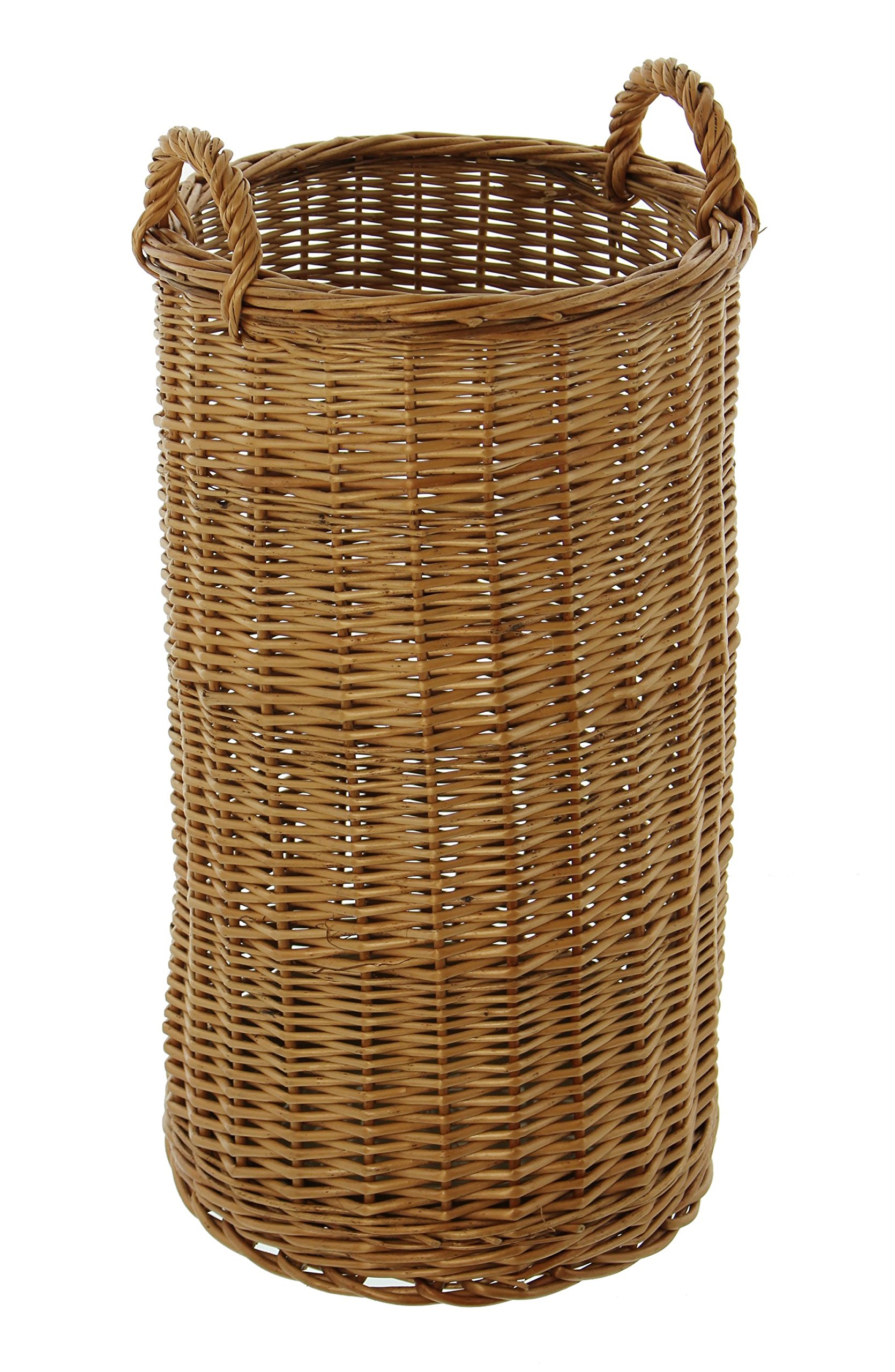 Porte-parapluies en Osier, laqué Naturel, Rond,