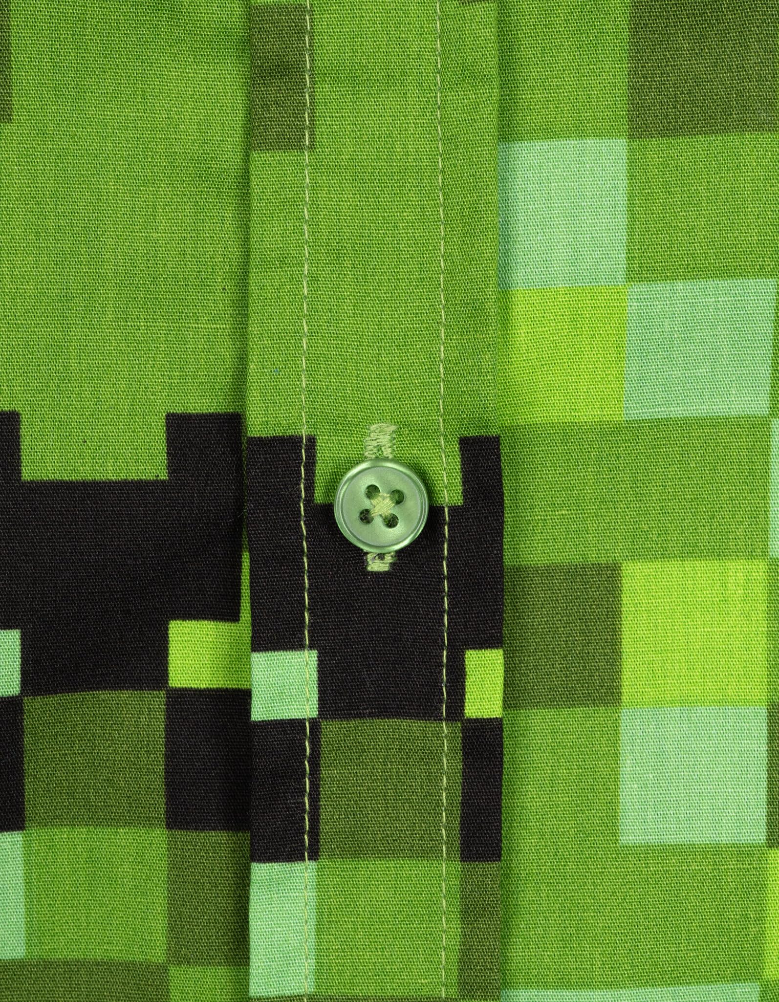 Minecraft Creeper Kurzärmeliges Hemd mit Knopfleiste