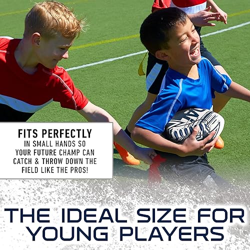 Vista 186 de Franklin Sports - Balones de fútbol americano juveniles de todos los equipos de la NFL, juego de balón infantil pequeño de 8.5 pulgadas + inflador