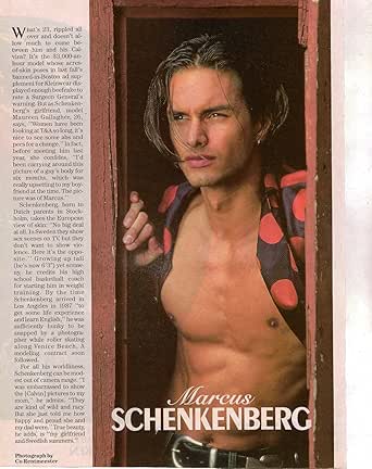 Marcus Schenkenberg Shirtless 8x10 one page magazine photo clipping