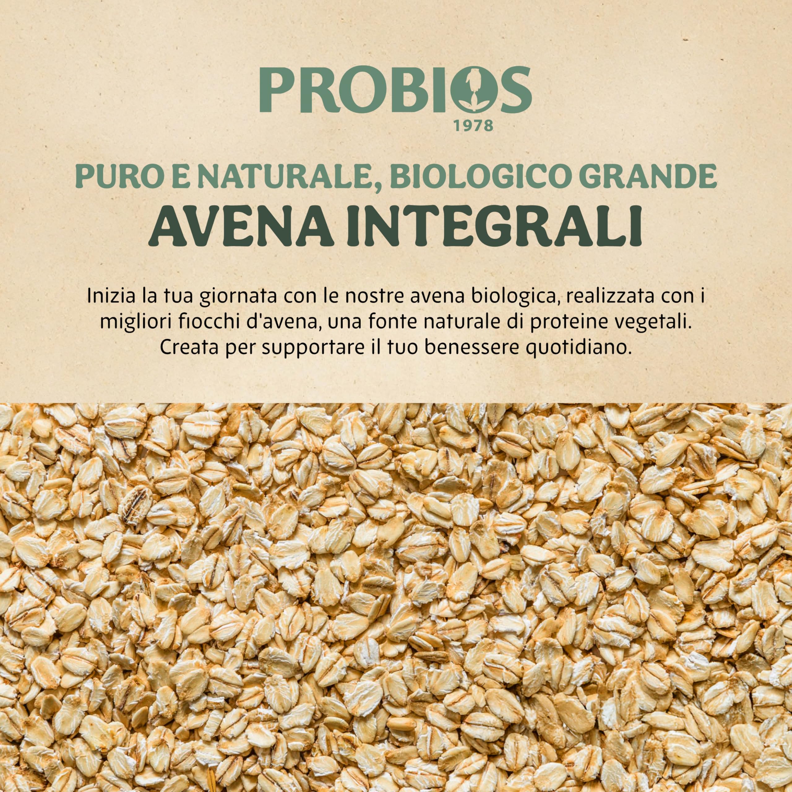 Probios Fiocchi d'Avena Grandi per Adulti e Bambini - Avena per Porridge e Colazione - Ricchi di Fibre e Proteine ​​- 5KG