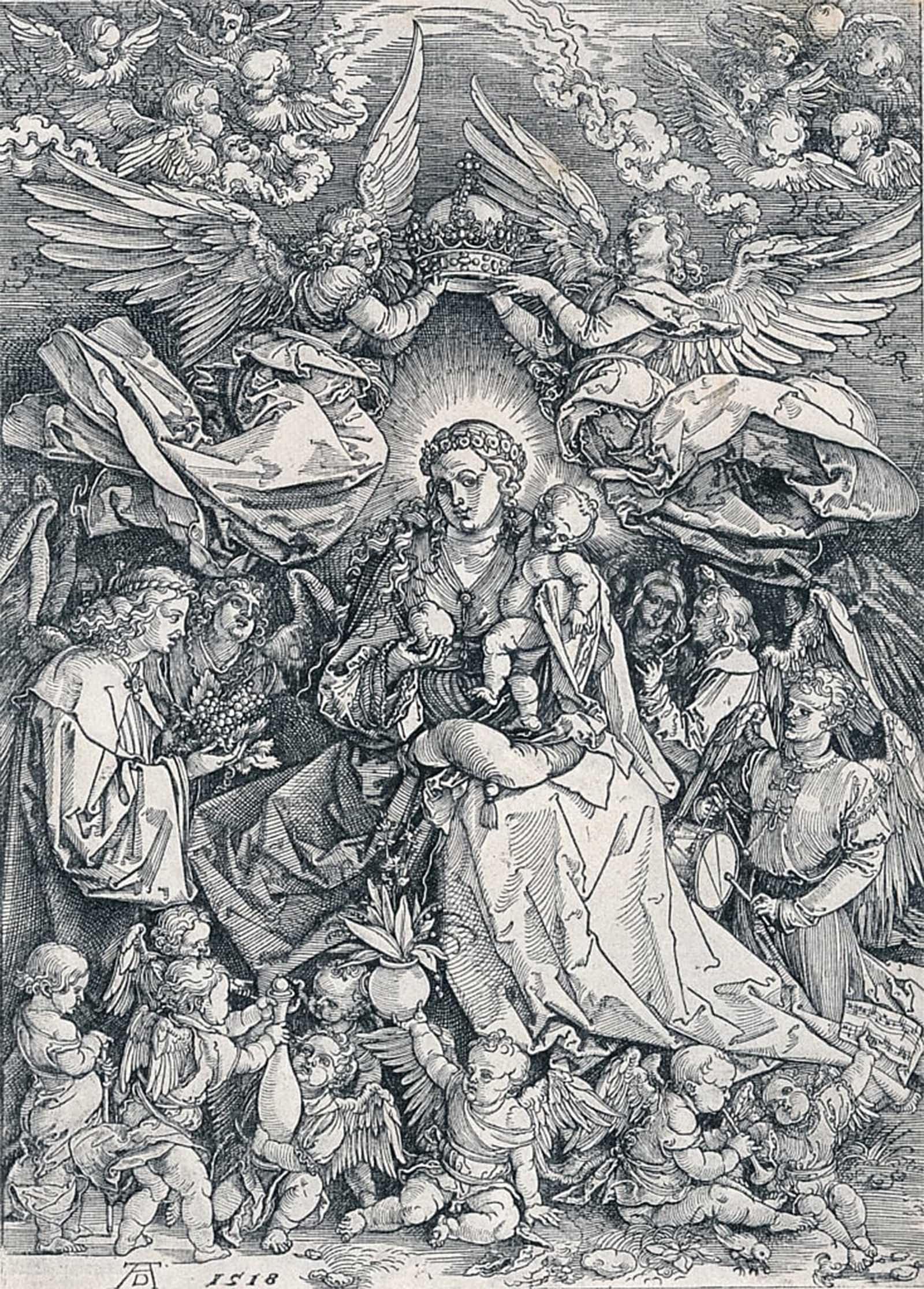 POSTERIIk Famous Modern Artwork Art Mural the Holy Virgin As the Queen of the Angels by Albrecht Dürer Oil Paintings Pictures for Home Decor 60x90cm