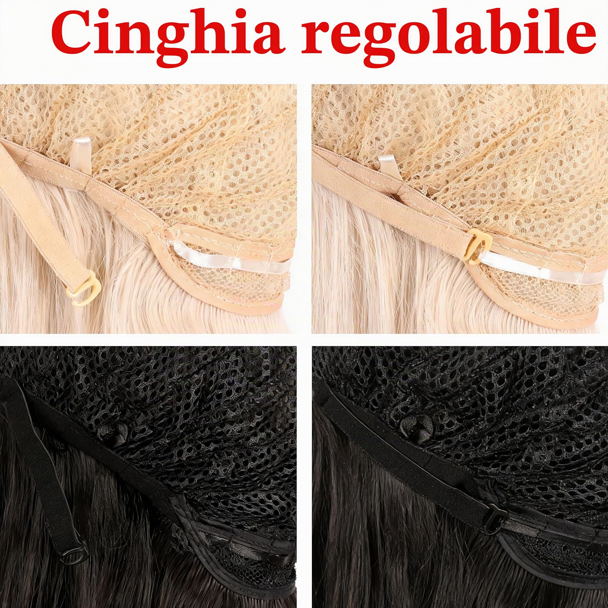 MapofBeauty 28 Pollic/70cm Parrucca Cosplay Lunga Capelli Ricci Della Signora Di Modo (Ciano Blu) | Incantevole, parrucca lunga e riccia con frangia laterale