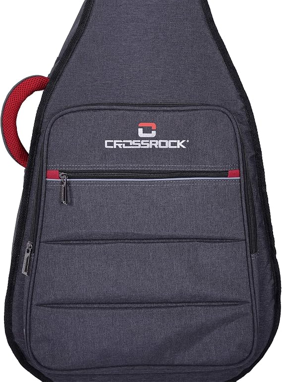 Crossrock 1/2 Size Classical Guitar Bag with 10mm Padded Backpack Straps in Dark Grey (CRSG107CHDG)