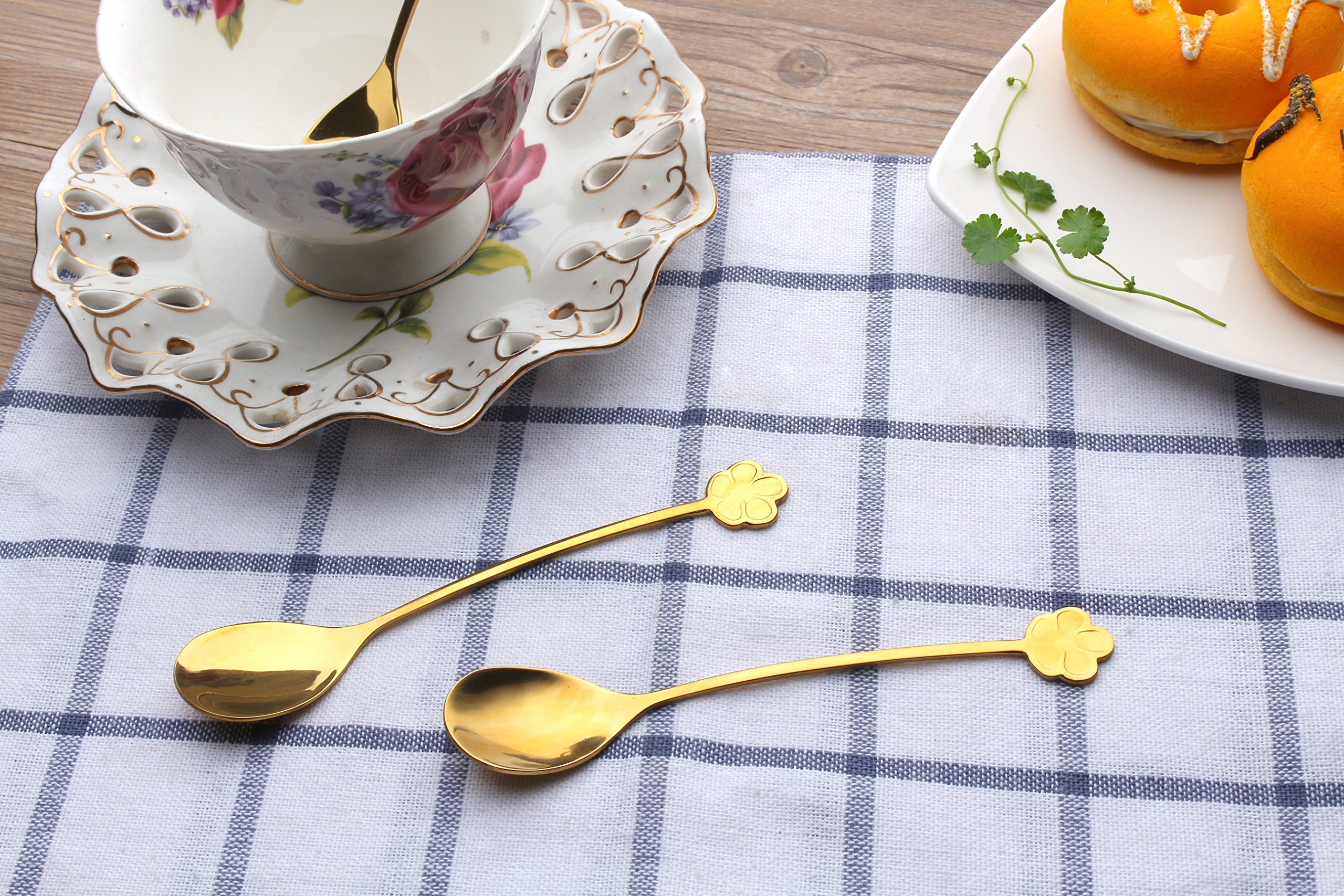 Cucchiaini da Dessert Set con Manico Cucchiaio 'amore Cucchiaio a Forma di Cuore per Matrimonio Regali per Accompagnamento Al caffè Cucchiaio Regalo Design Set da 2 Pezzi Set di