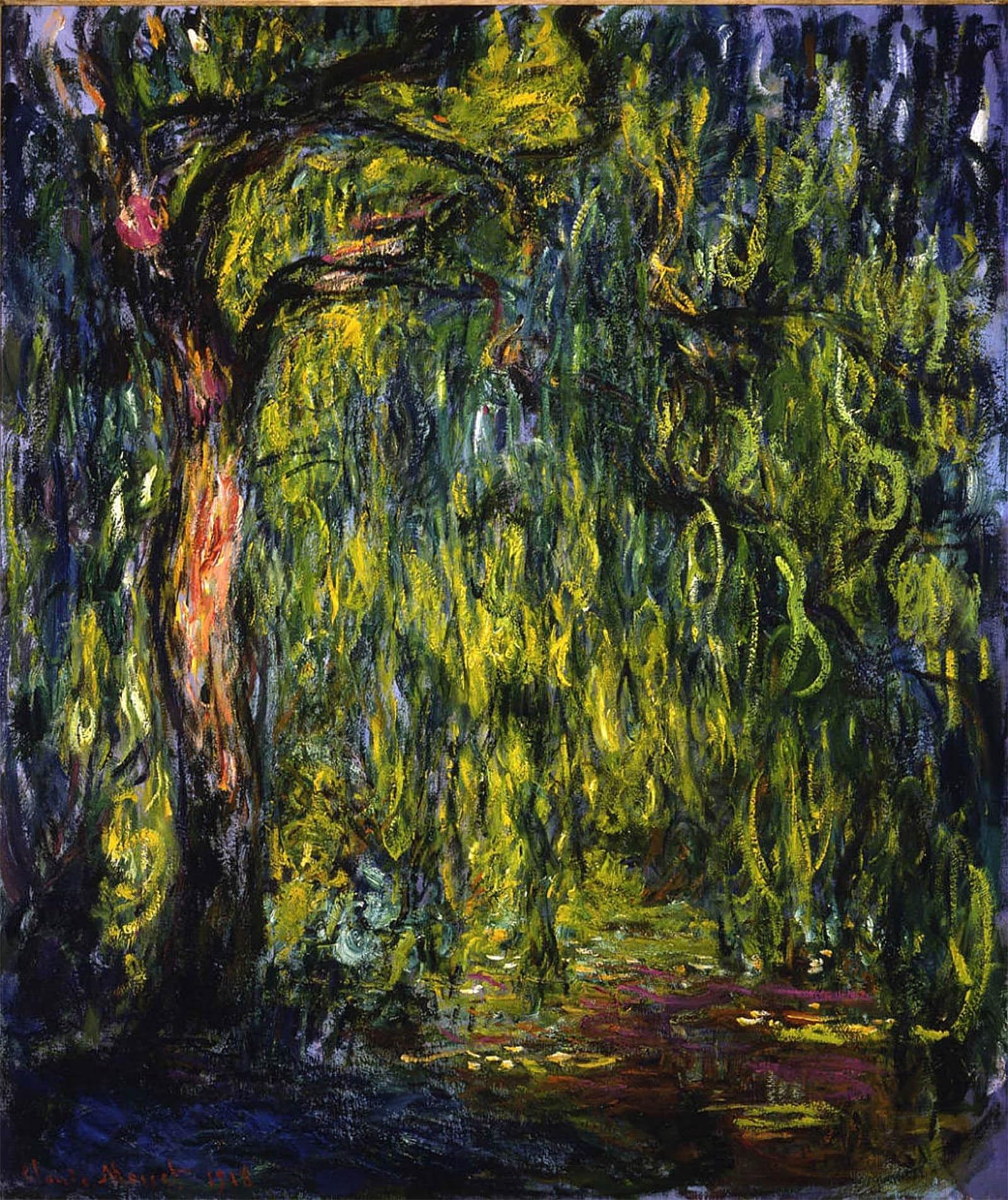 ARTXLXXBN Famous Print Painting Colorful Art Print Weeping Willown by Claude Monet Canvas Art Decorations for Home Decor 60x90cm