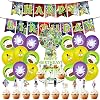 82Pcs Rick and Morty Birthday Party Supplies and Decorations Rick and Morty Happy birthday Banner,Latex balloon, Cupcake Toppers, Set Anime Party Supplies for Kids Family