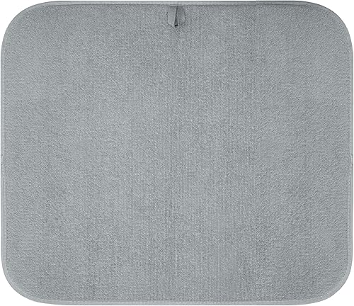 Miniatura 3 de OGGI Tapete de microfibra absorbente y reversible para secado de platos, para cocina, almohadilla para secar platos, 18 x 24 pulgadas, XL, gris