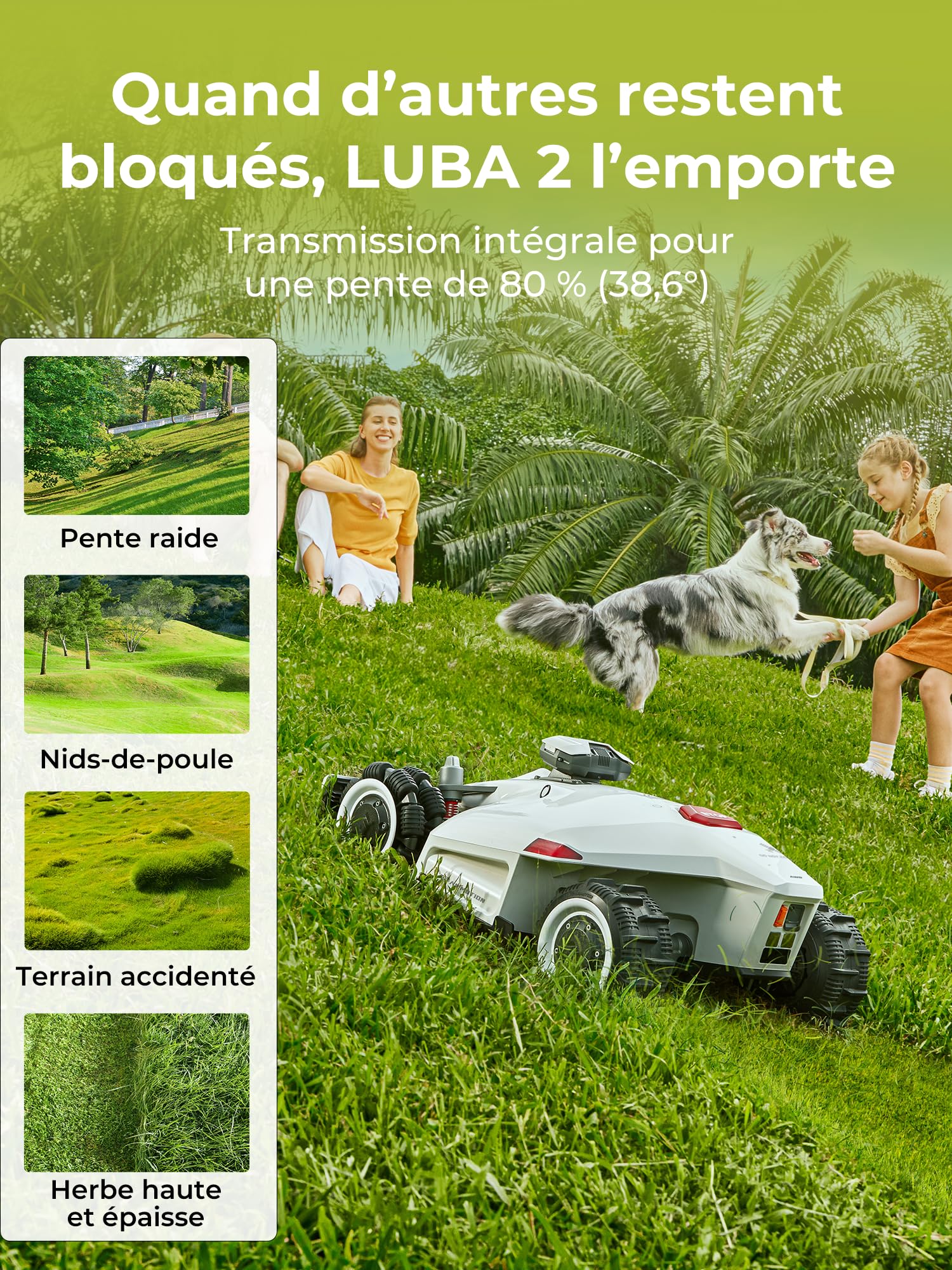MAMMOTION LUBA 2 AWD 5000 Tondeuse Robot — vue 3