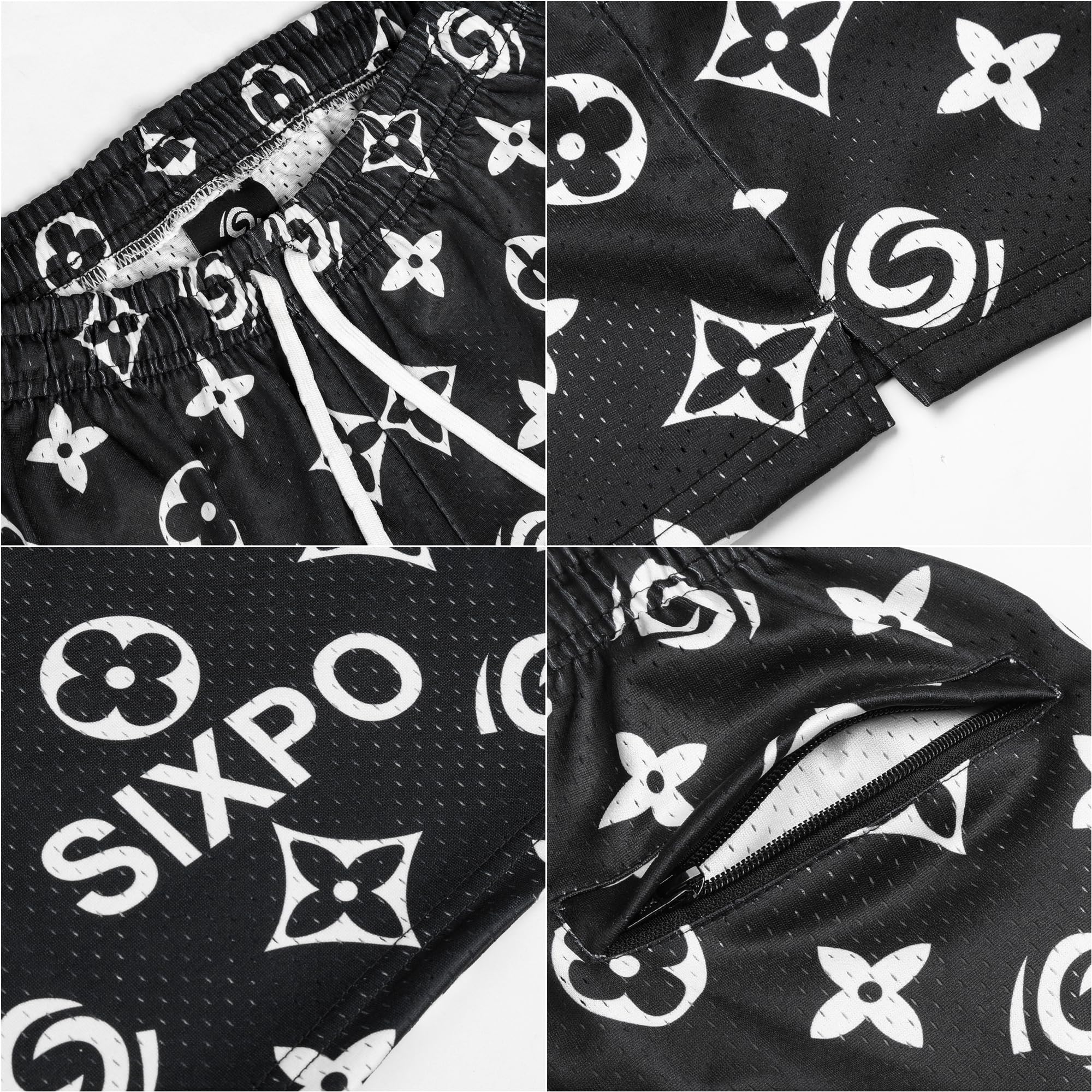 Pantalones cortos deportivos para hombre, 100 % poliéster, pantalones cortos de malla de secado rápido, pantalones cortos de gimnasio con estampado gráfico, pantalones cortos de baloncesto para