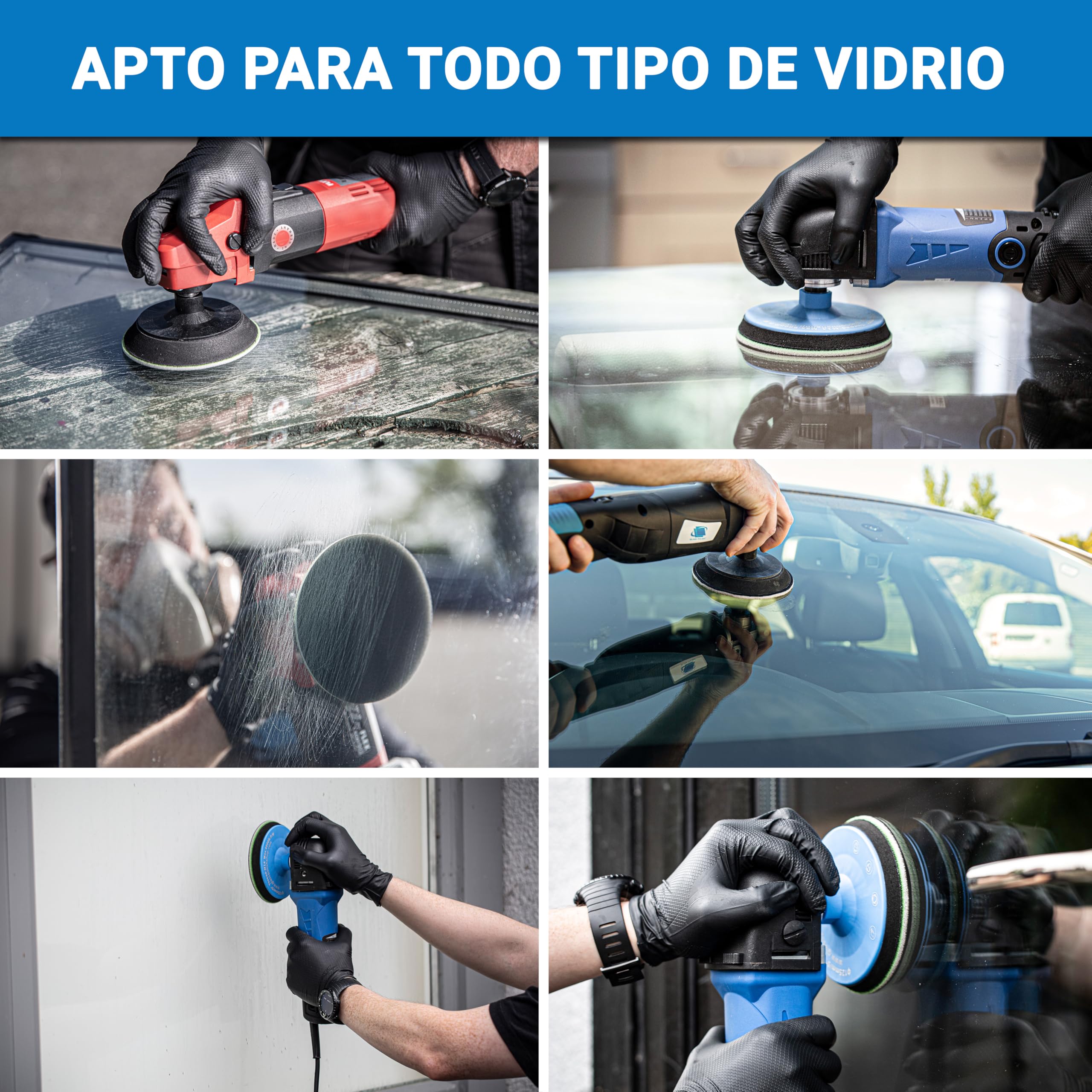 Glass Polish 125mm Pro Kit de Eliminación de Arañazos para Pulido Profesional de Vidrio, Elimina Arañazos, Graffiti, Daños por Agua y Grabado con Ácido, Restaura el Estado Original - GP25022