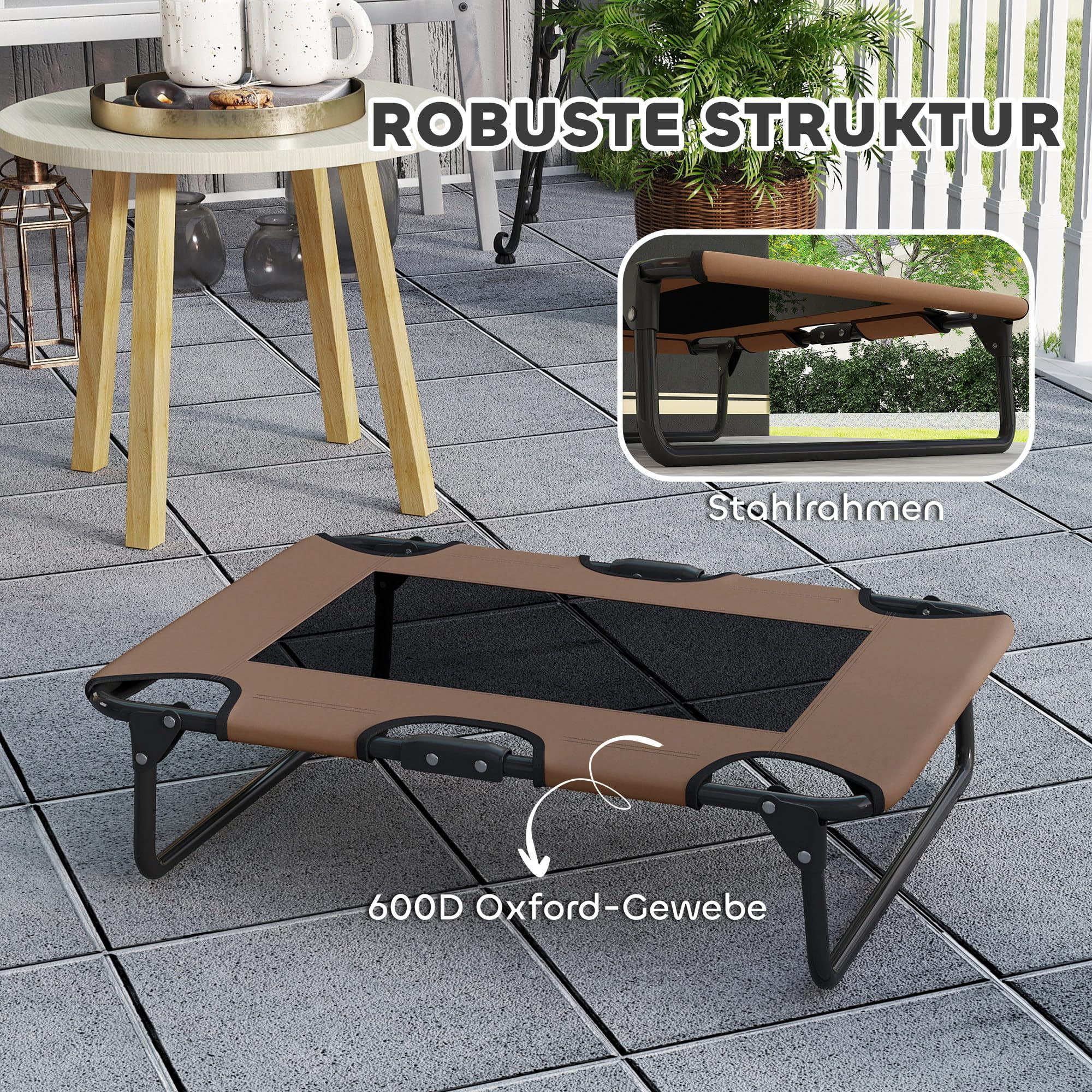 Yaning Outdoor Hundebett Erhöht Mit Tasche – Faltbar, Atmungsaktives Mesh, Für Camping & Reisen