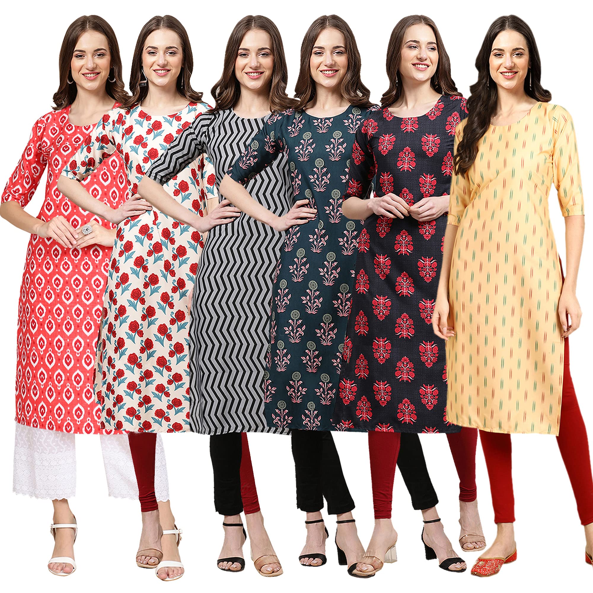 Pinkmint Women's Crepe Digital Print Straight Kurta