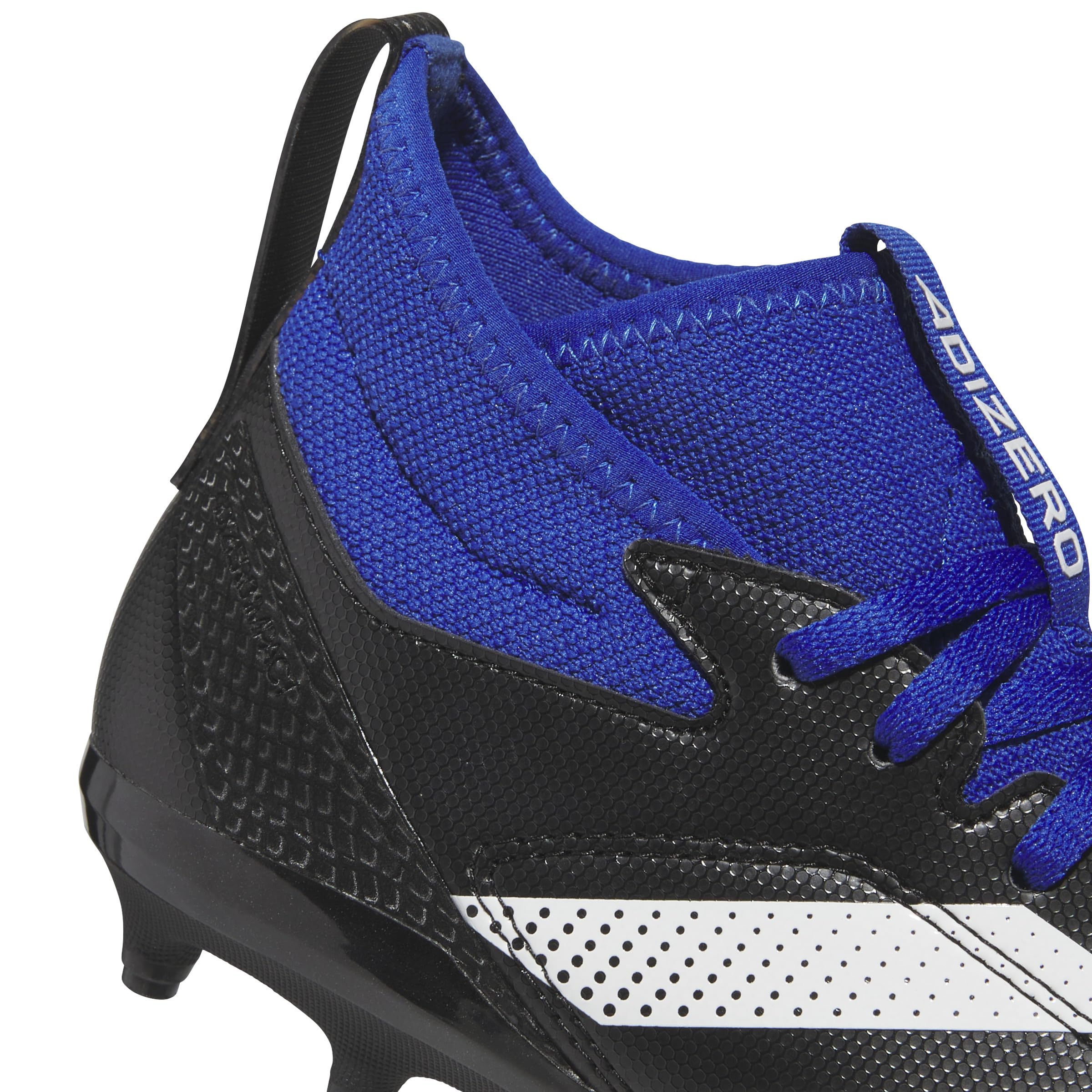 adidas Adizero Impact.2 American Football Sneaker, Black/White/Team Royal Blue, 4 US Unisex Big Kid