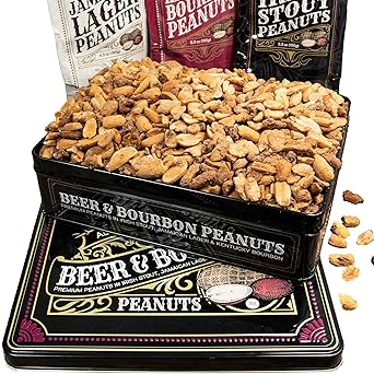 Nuts Gift Basket for Men, Unique Flavored Peanuts Assortment in a Cool Tin Gift Box, Birthday Gift for Men, Great Gift for Men, Healthy Snack