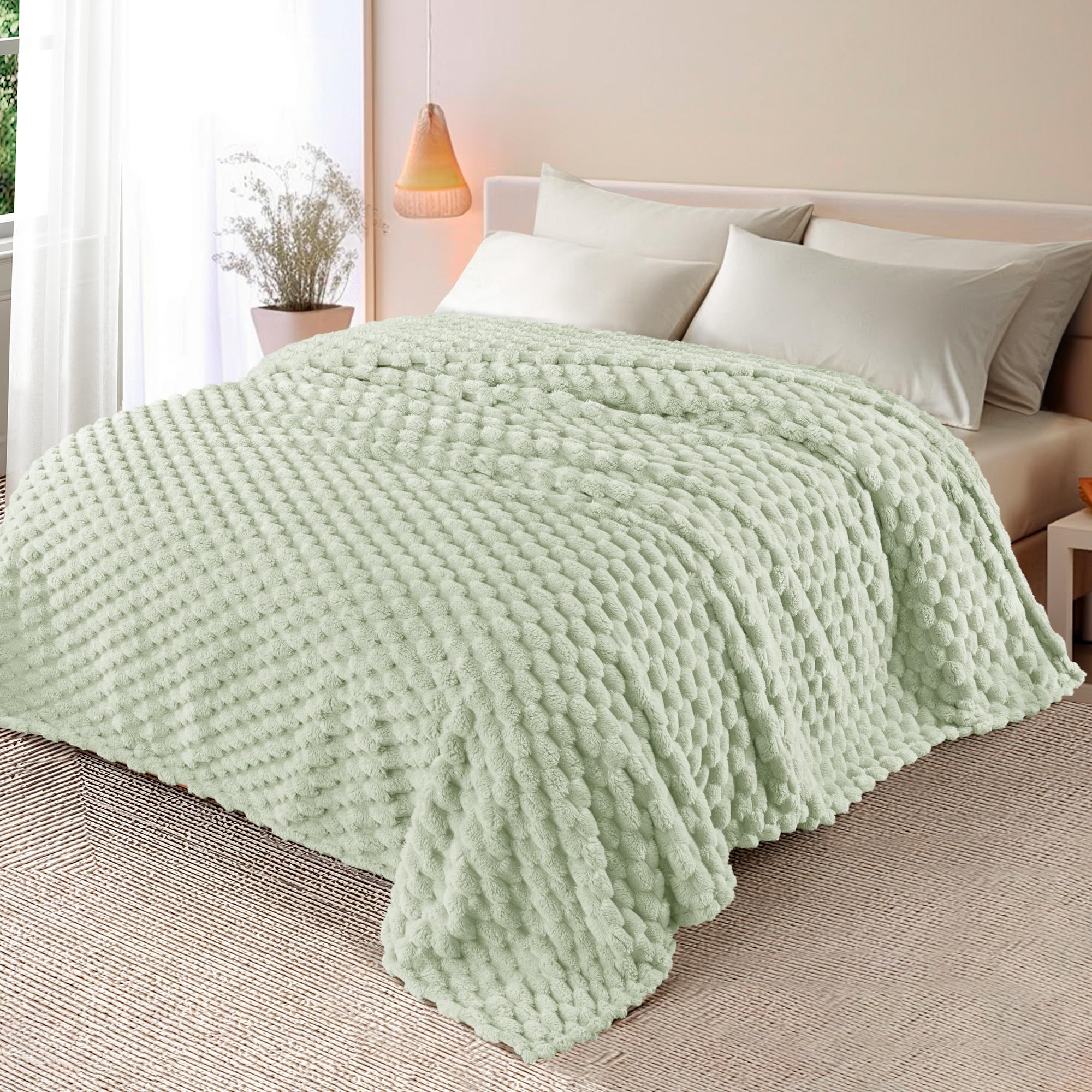Whale Flotilla Double Size Blanket for Bed with Expanded 3D-Jacquard Pattern