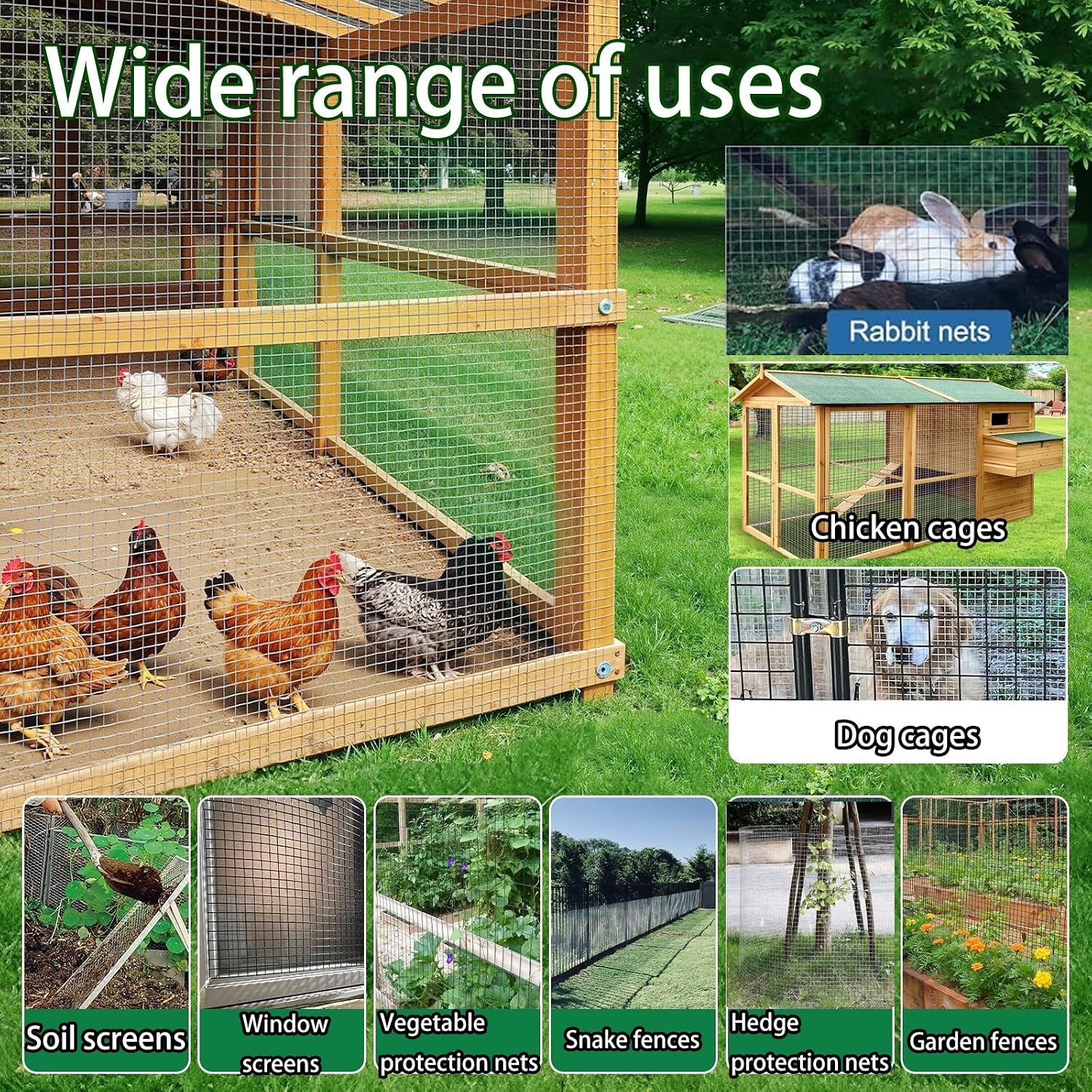 Stainless Steel 304 Welded Wire Mesh, 1/2 Inch Hardware Cloth for Chicken Coop, Rabbit Enclosure, Animal Fence, 1m x 12m - Durable & Rust-Resistant Wire Mesh