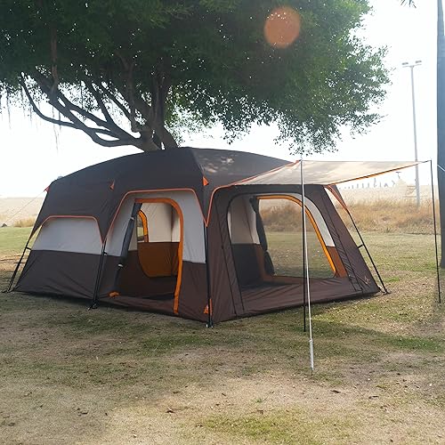 Miniatura 4 de KTT Extra Large Tent 6-10-12-14 Person(B),Family Cabin Tents,2 Rooms,3 Doors and 3 Windows with Mesh,Straight Wall,Waterproof,Double Layer,Big Tent