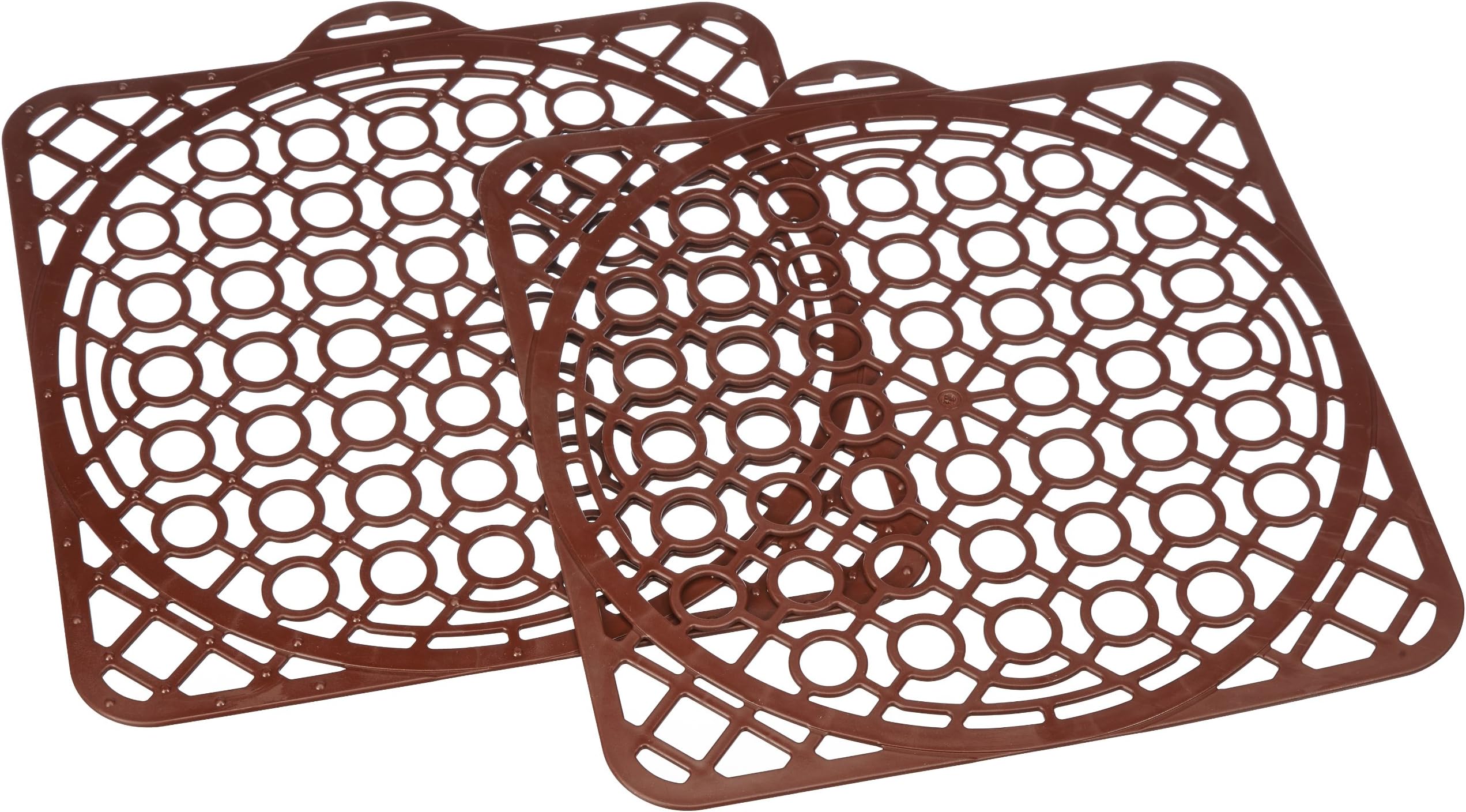 Ruco V810 Kitchen Sink Protector Mats - Set of 2 for Square and Round Sinks PVC Free - Brown