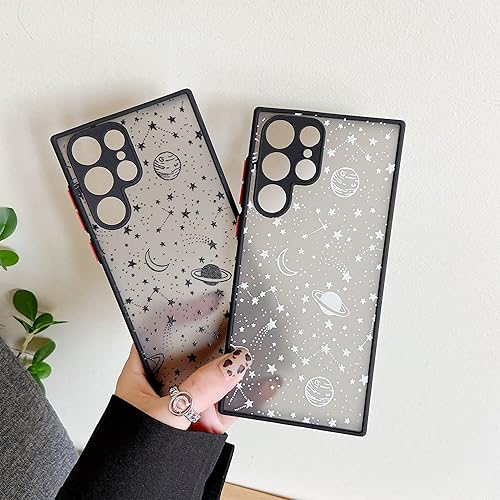 Miniatura 8 de ZTOFERA Funda protectora para Samsung Galaxy S22 Ultra 5G, diseño de estrella planetaria, translúcida, esmerilada, parte trasera de policarbonato