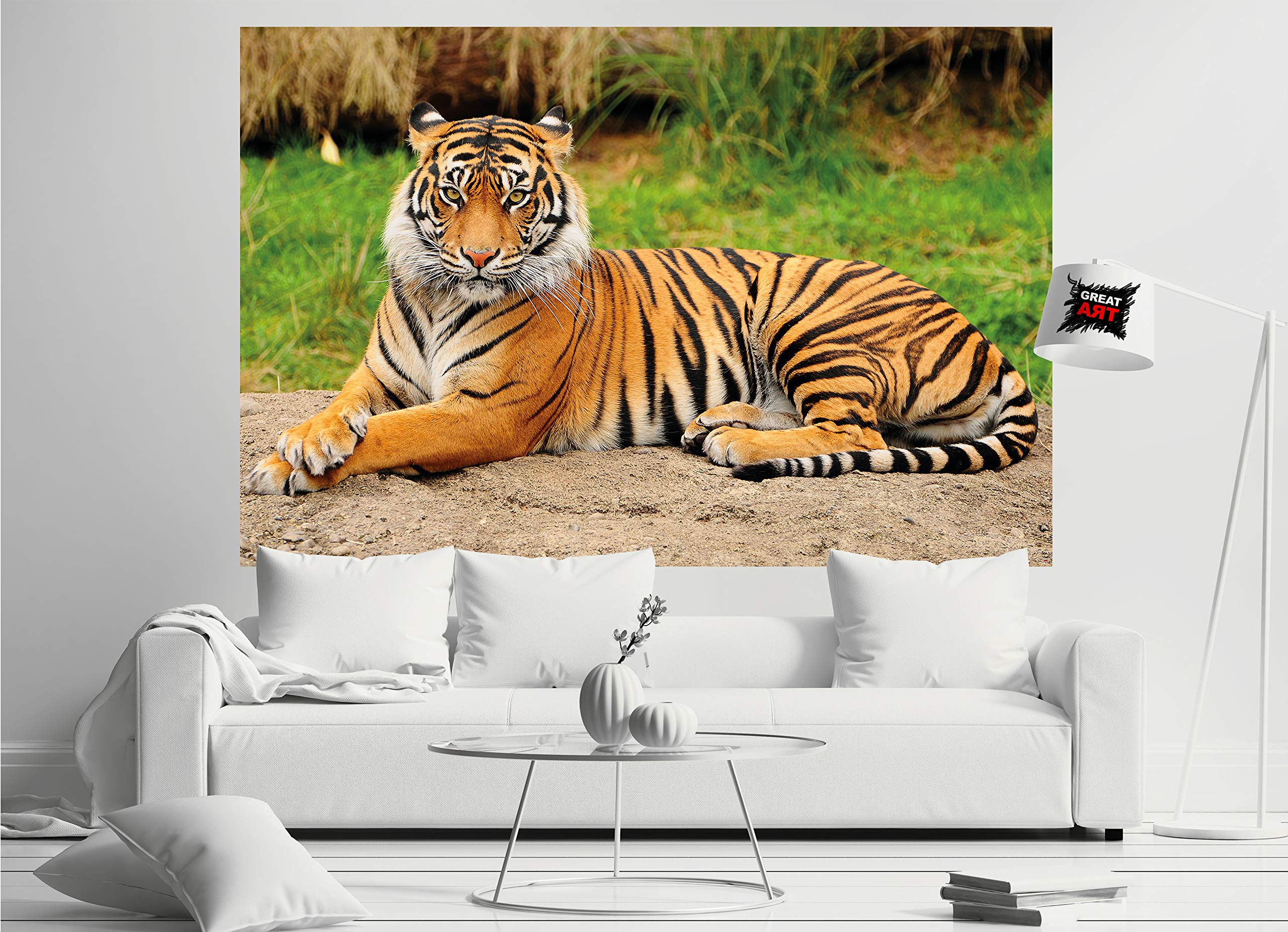 Tableau Tigre Et Louveteau – Toile Encadrée, Art Mural Chambre Ou Salon