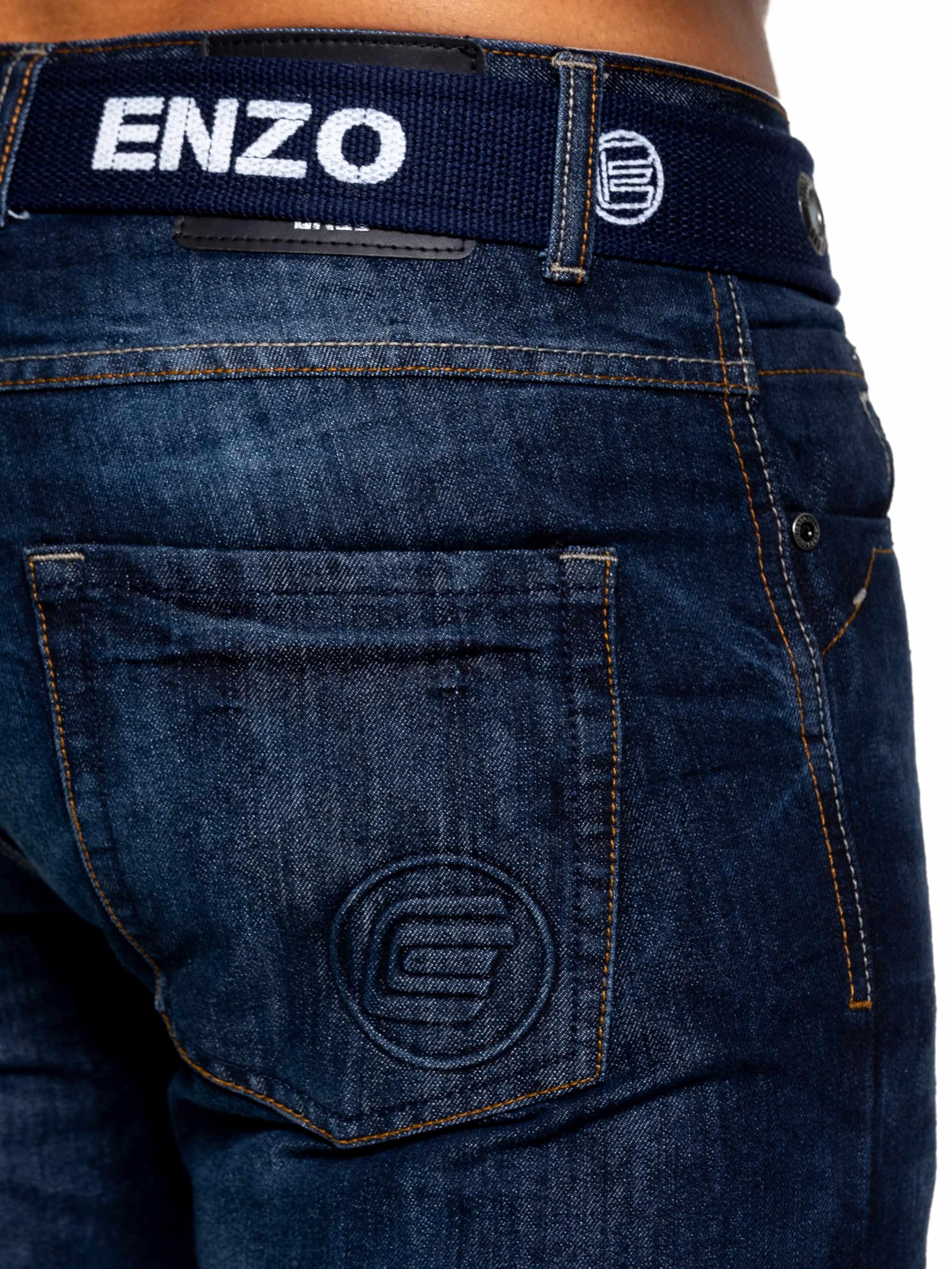 989Zé ENZO Regular Fit Pant Jeans Pantalones Vaqueros con Cinturon para Hombre