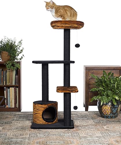 Miniatura 7 de prevue Pet, potencia de Kitty Paws Tiger Tower 24" L x 24" W x 48" H 7303