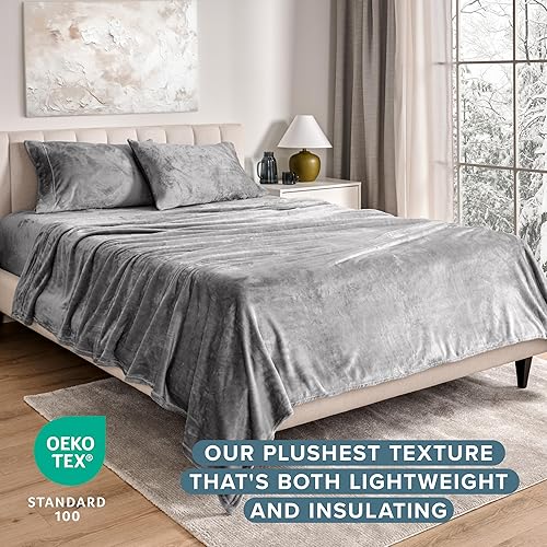 Miniatura 4 de Bare Home Juego de sábanas de forro polar de microfelpa, sábanas de forro polar de microfelpa de lujo, bolsillo profundo, juego de ropa de cama