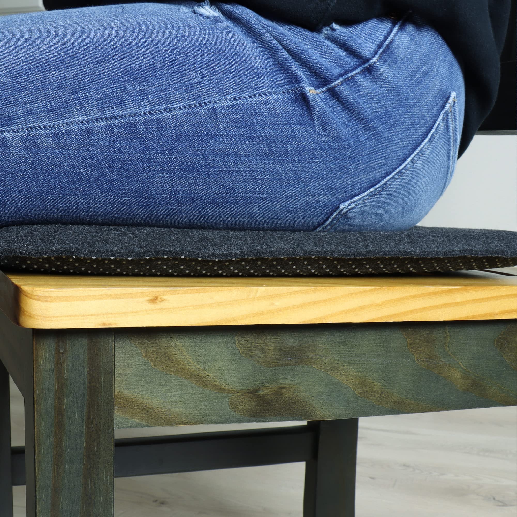 4 Cuscini Seduta In Feltro 40x40 Cm - Reversibili Bicolore, Per Interni Ed Esterni, Antracite/grigio - Foto 7