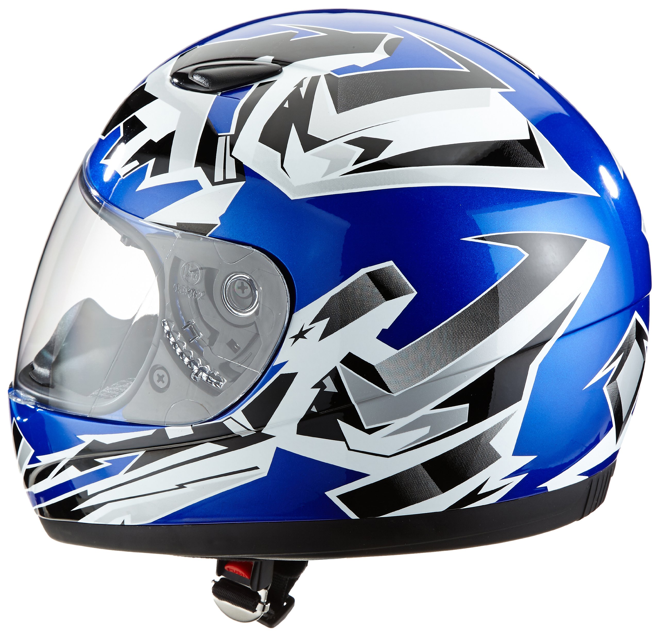 SA03-BL-XS Kinder Motorradhelm, Integralhelm, Größe XS (YL 52-53cm), Blau/Weiß