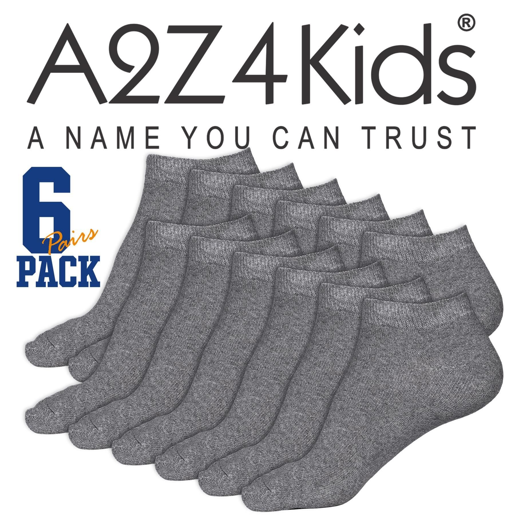 A2Z 4 Kids Niñas Niños Paquete 12 Calcetines Deportivos Plain Invisibles Algodón Para La Escuela Corte Bajo Calcetines Cómodos Talla EU 2-3 Años (22-25), 3-6 (26-30), 6-9 (31-35), 10-14 Años (36-40)