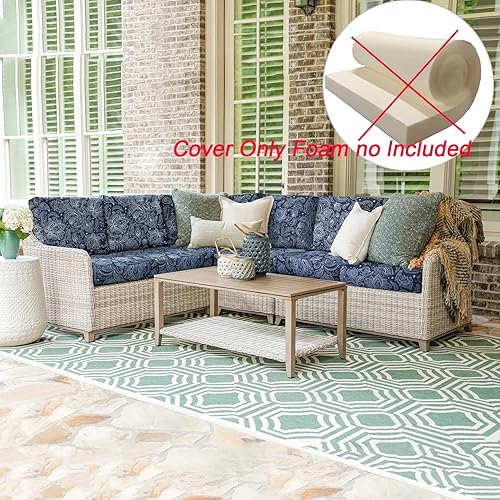 Miniatura 6 de NettyPro - Paquete de 4 fundas de cojín para exteriores para muebles de patio, resistentes a los rayos UV, repelentes al agua, 24 x 24 x 4 pulgadas,