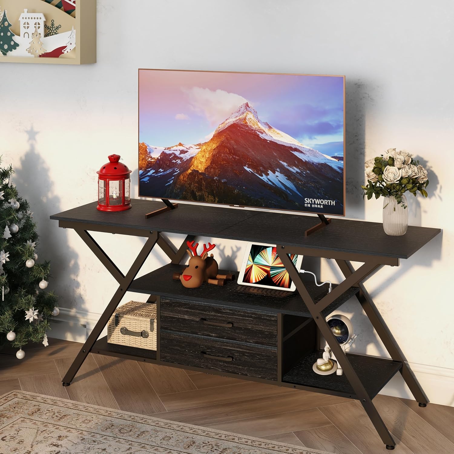 Functional and Festive TV Stand