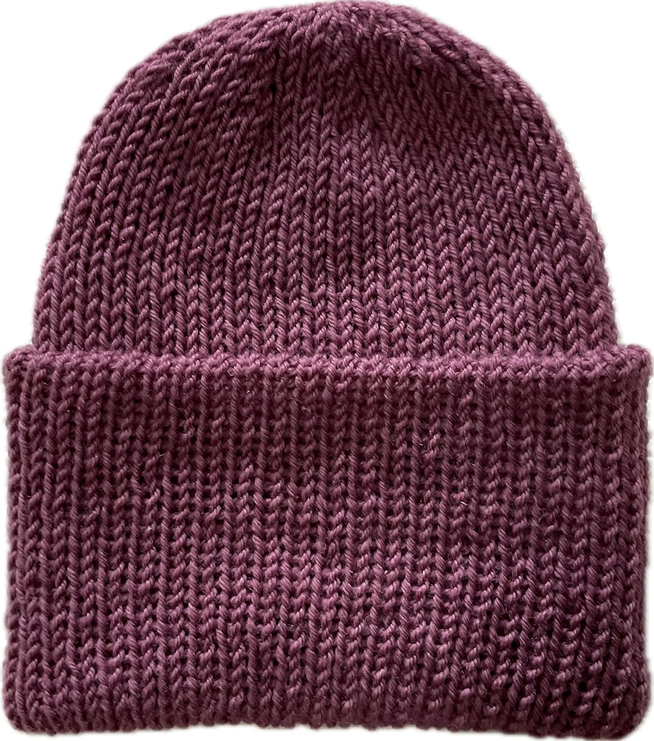 Beanie Hat 100% Merino Wool. Thick Double-Layer, Fold Up Brim, Slouchy, Reversible, Men, Women, Hand Knitted. Giftable
