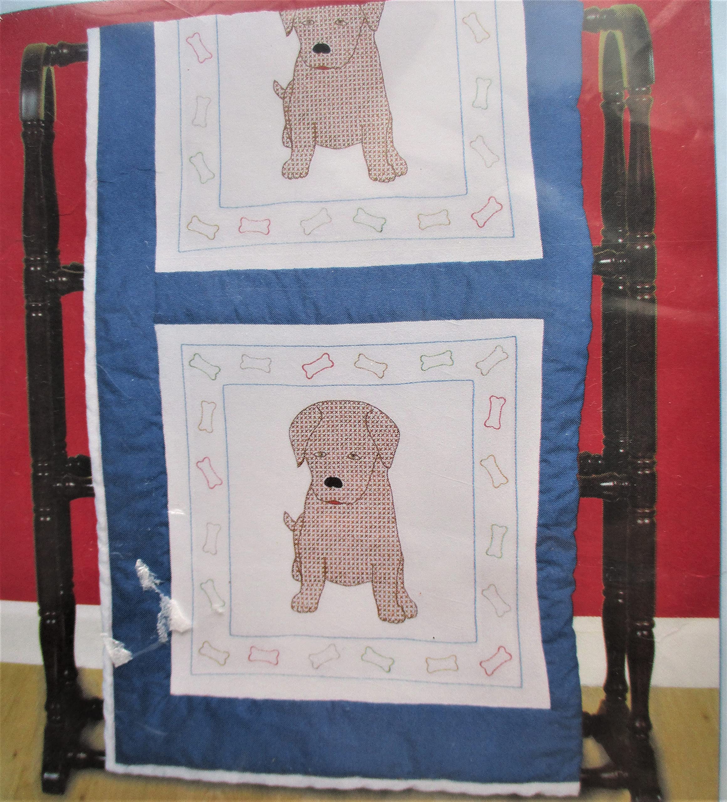Puppies 18" Quilt Squares for Embroidery Contains six 18" x 18" Quilt Squares