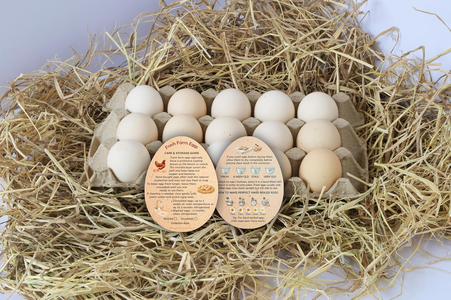510 Fresh Farm Egg Handling Instruction Cards - 2.7 X 3.5 Inches - Eggs Shape Style - Egg Stamps for Eggs Care Egg Cartons Cheap Bulk - Egg Stamps for Fresh Eggs for Egg Cartons Reusable