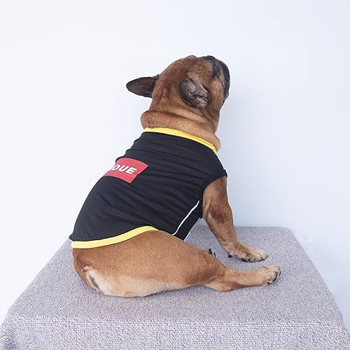 Miniatura 5 de iChoue Bulldog francés - Camiseta refrescante de verano para perros, chaleco de protección solar UV, sin mangas, elástica, pug inglés, amarillo,