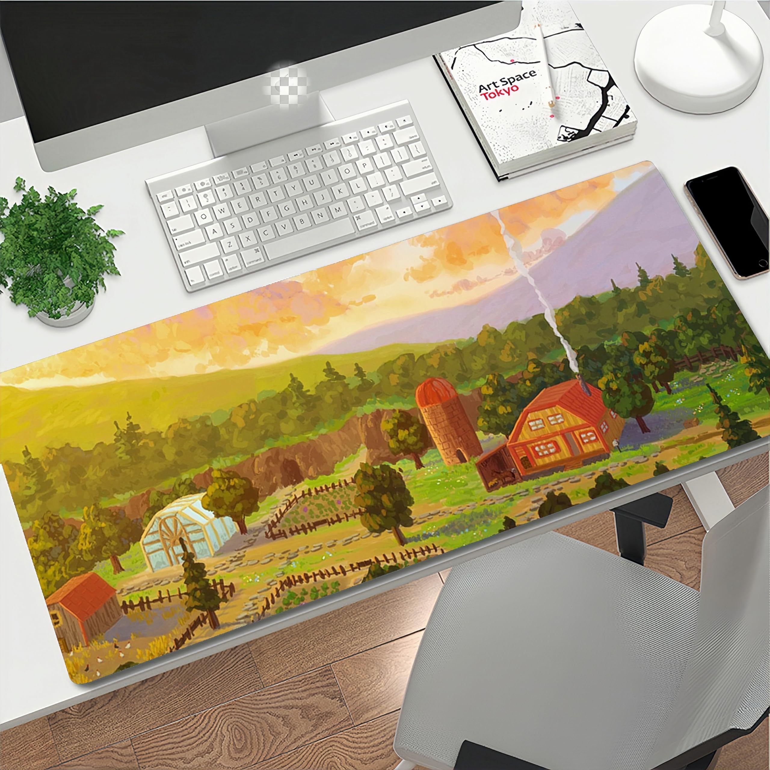 DHSBD Groot Formaat Gaming Toetsenbord Gewassen Vergrendeling Rand Muismat Mat Dier Wolf Landschap Print Xl Xxl Computer Muismat 600x300x3mm
