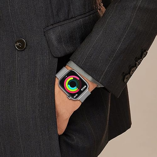 Miniatura 6 de Paquete de 2 correas magnéticas de metal compatibles con Apple Watch de 1.496 in 1.575 in 1.614 in 1.654 in 1.732 in 1.772 in 1.811 in 1.929 in,