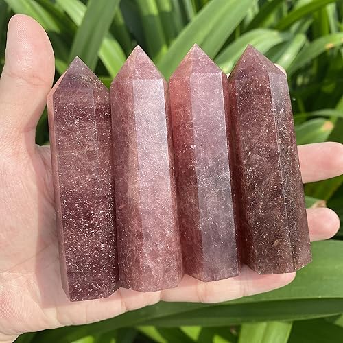 Miniatura 2 de Torre de cuarzo de fresa, cristal de cuarzo, obelisco, chakra, cristal curativo, regalo de meditación para ella
