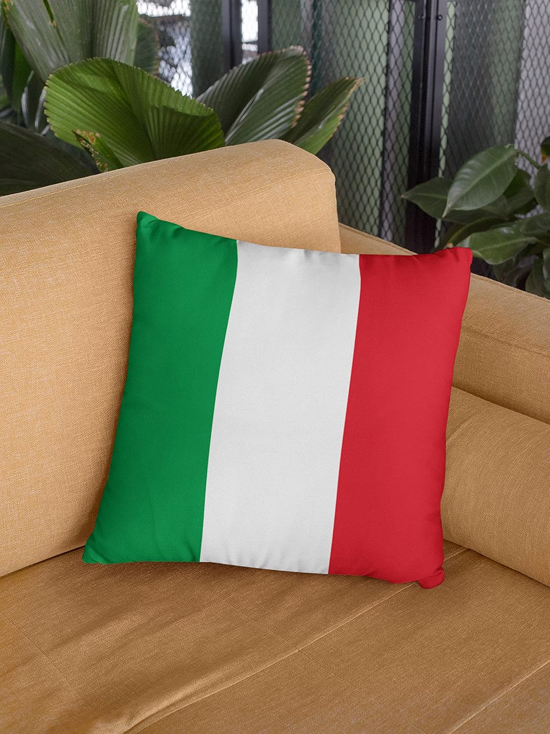 Italy Throw Pillow Cover with Insert – Italian Flag Decorative Charming Italian-Themed Designs - Personalized Décor - Square Cushion is Ideal for Chair, Couch, Bed, Sofa, Living Room, Bedroom