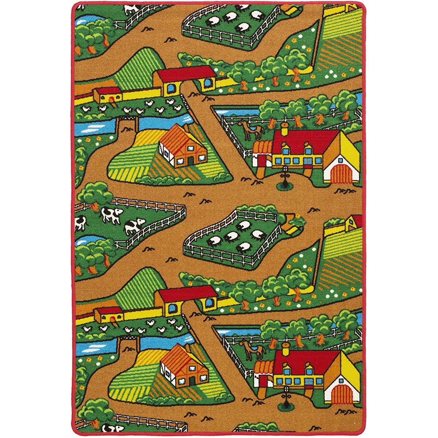 CR's Colorful Animal Farm Area Rugs Carpet Farm Landscape Modern Carpet Floor Rugs Mat for Children Kids (3 Feet x 5 Feet)