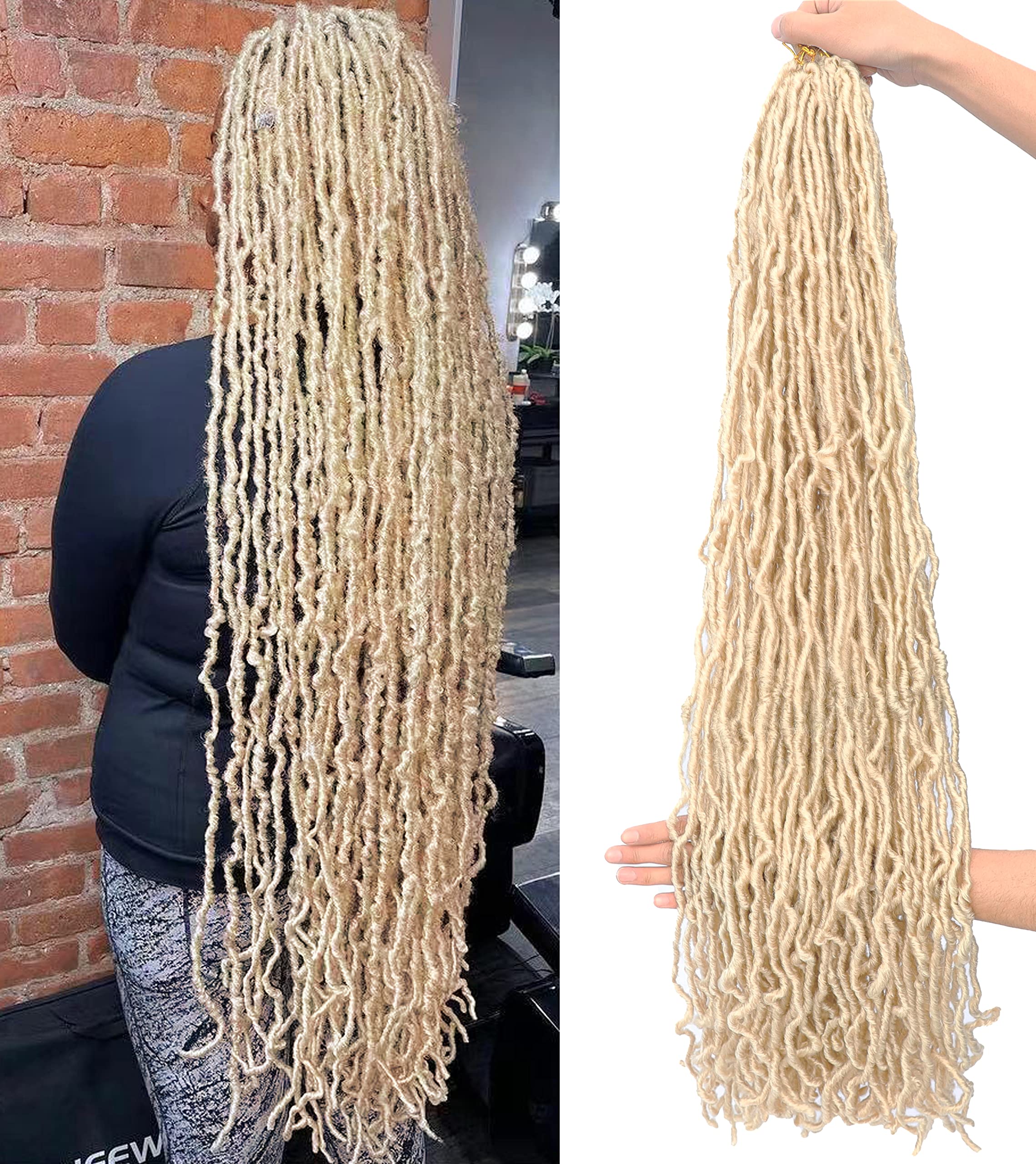 Buy Faux Locs Crochet Hair 36 Inch, Blonde Soft Locs Crochet Hair, New ...