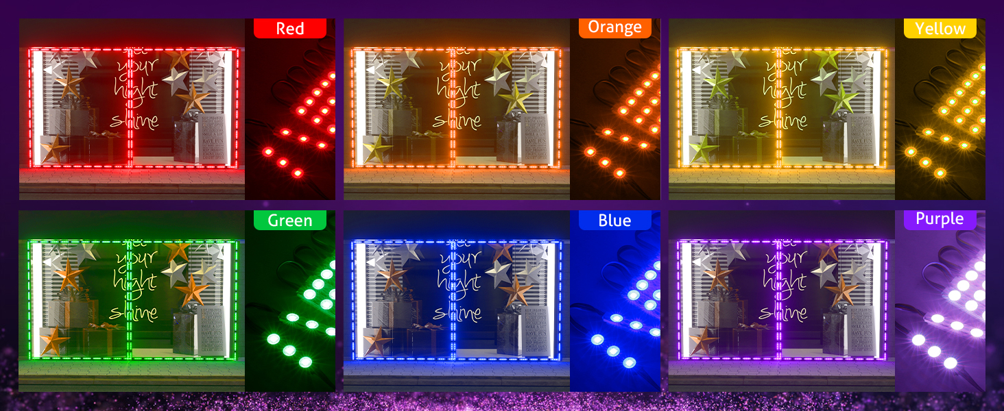 Image of WICHEMI Storefront LED Lights Window Lights LED Lights for Business 80FT
