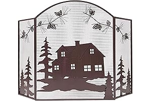 BestGiftEver 3-Panel Fireplace Screen: Rustic Elegance for Your Hearth