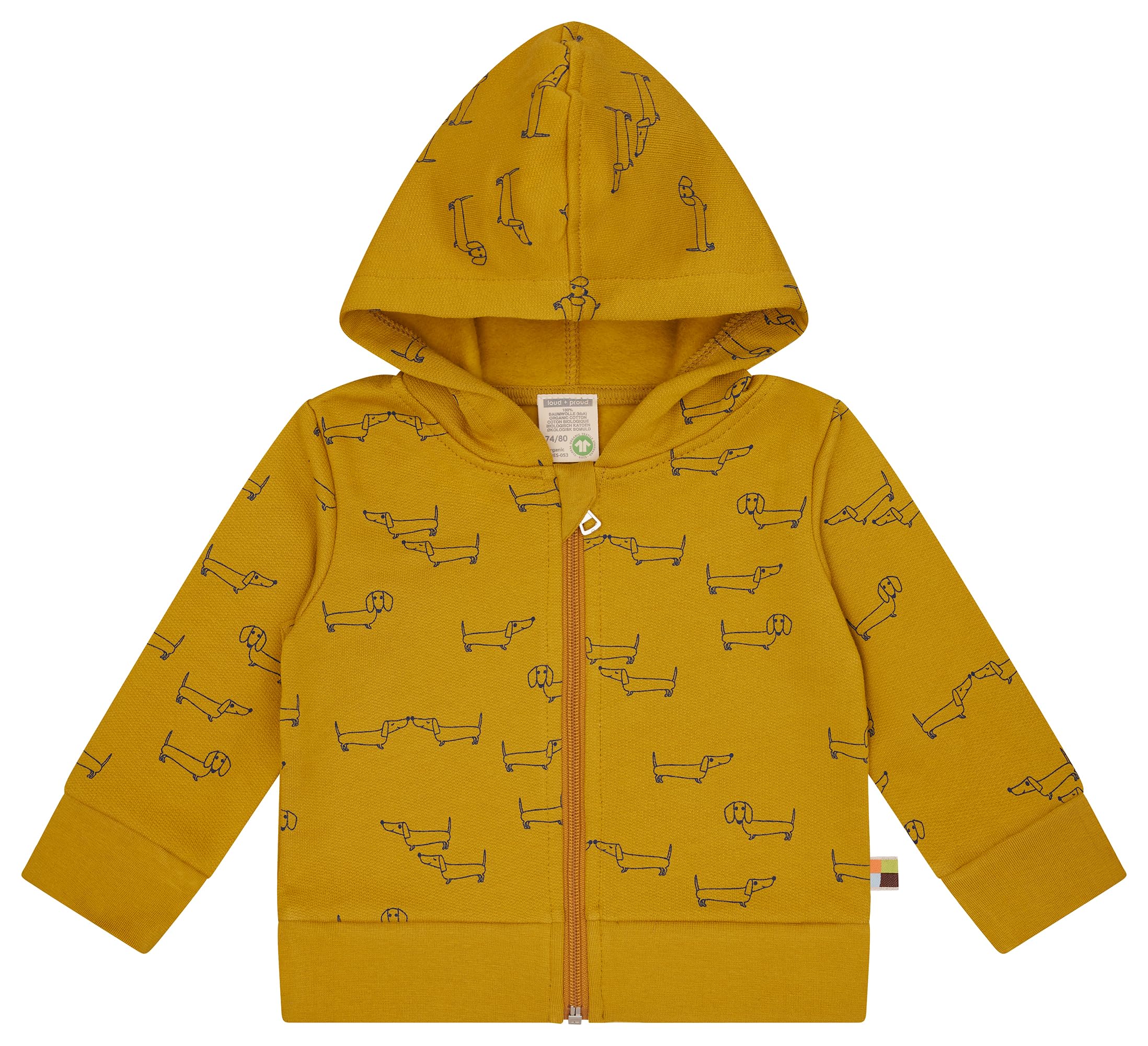loud + proud Unisex Kinder Sweat mit Kapuze, GOTS Zertifiziert Sweatjacke