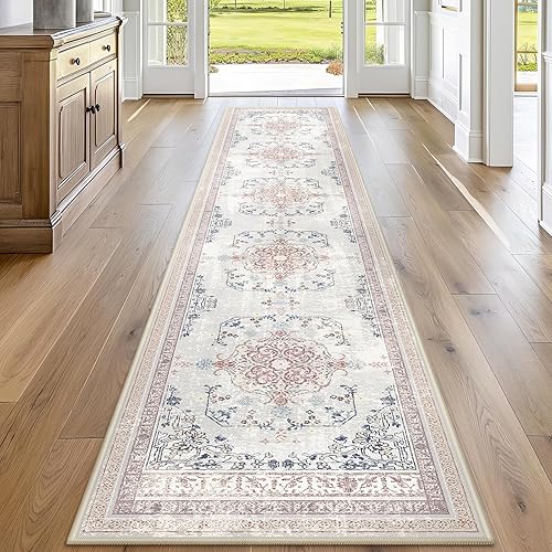 Miniatura 284 de Ashler - Alfombras bohemias vintage de 5 x 8 pies para sala de estar, lavables a máquina con parte trasera antideslizante, alfombra para interiores