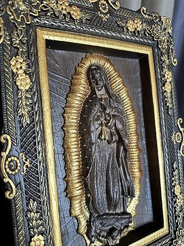 Vista 4 de Our Lady of Guadalupe Wood Wall Art - Handmade Bedroom Decor - Custom Framed Wall Art Personalized Bedroom Wall Decor - Unique Christian Gift