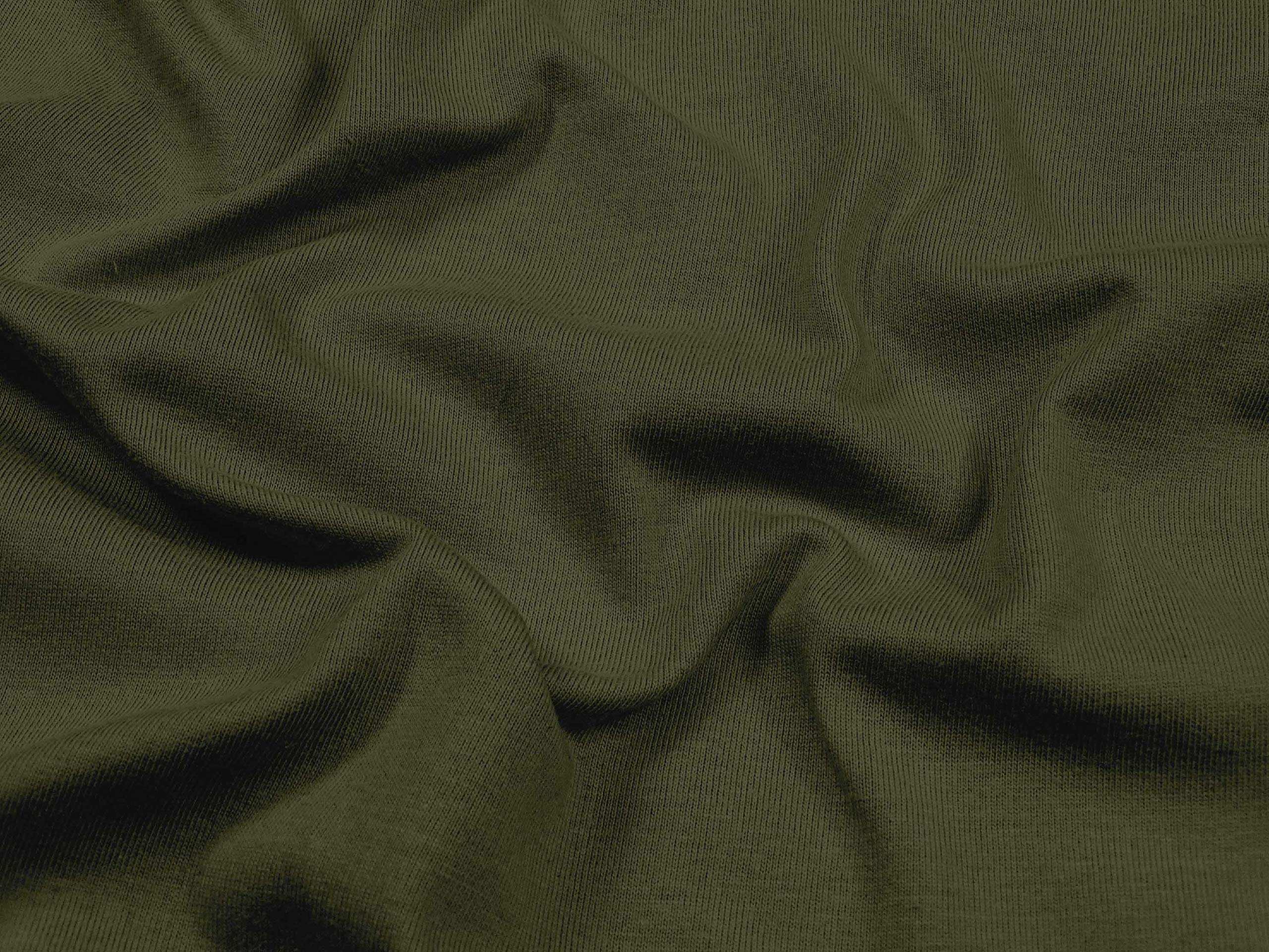 Soimoi Dark Olive Green 4 Way Stretch Dress Cotton Jersey Fabric Solid Fabric by The Yard 64 Inch Wide