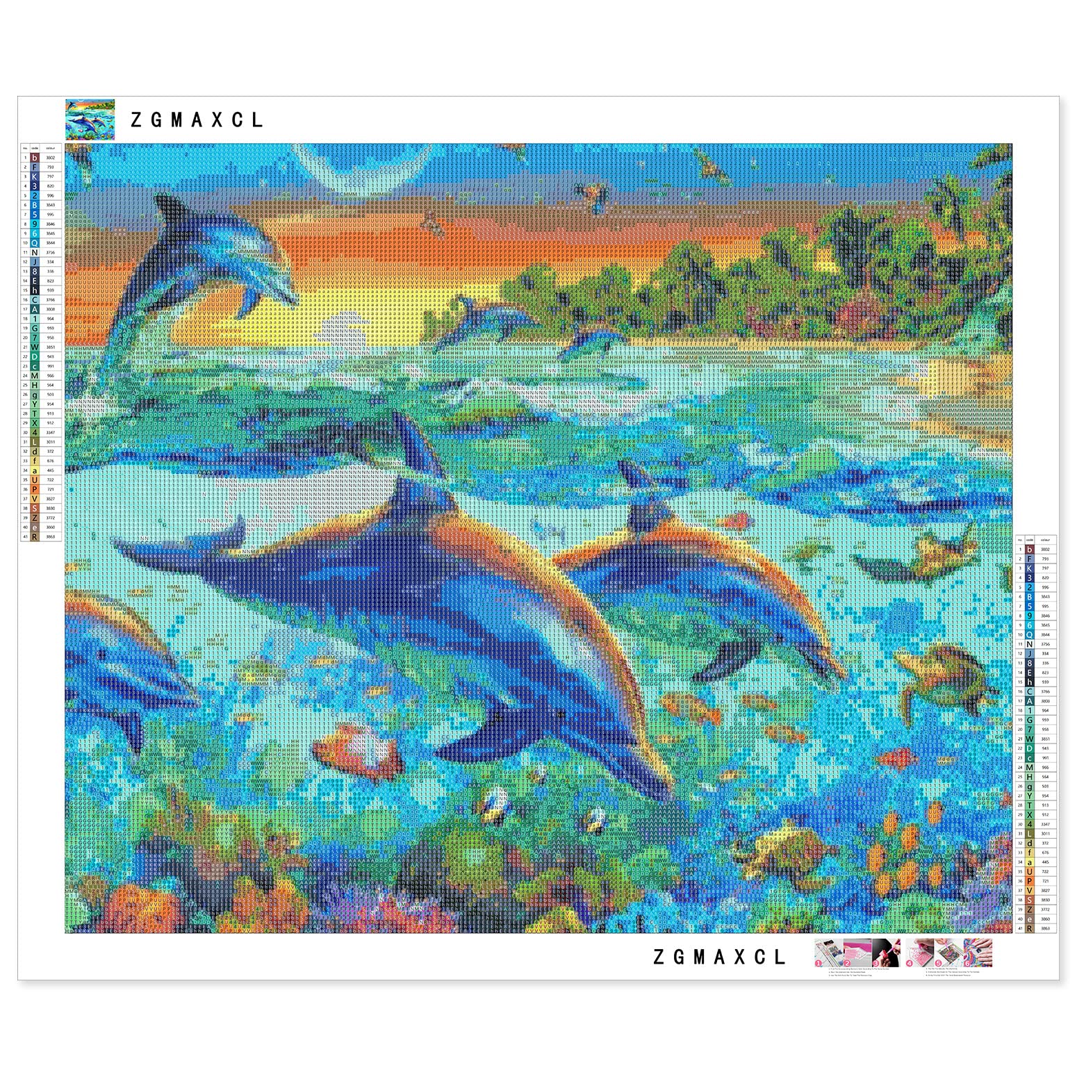 イルカ　絵 Amazon | ダイヤモンドアート 動物のイルカ 5d ダイヤモンド